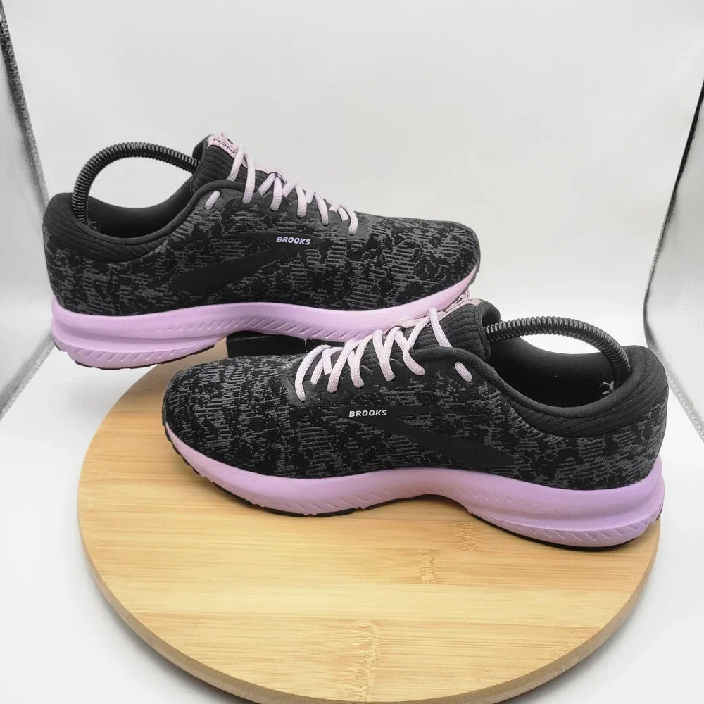 Brooks Launch 6 Womens Running Shoes Black Grey Purple 1202851B092 Size 9.5